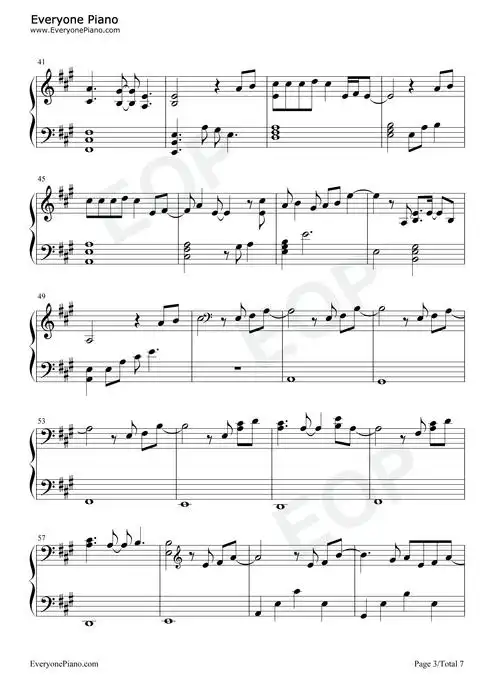 出现又离开-我和你本应该各自好各自坏-抖音热歌五线谱预览3-钢琴谱