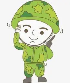 卡通动漫军人简笔画
