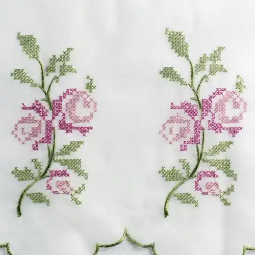 十字绣花朵朵花朵咖啡帘门帘 外贸