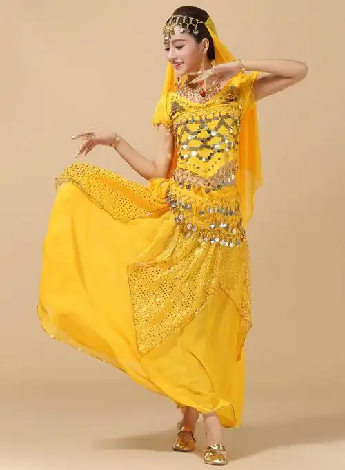 新款民族舞秧歌舞新疆舞肚皮舞服装女装成人印度舞蹈表演出服套装亮点