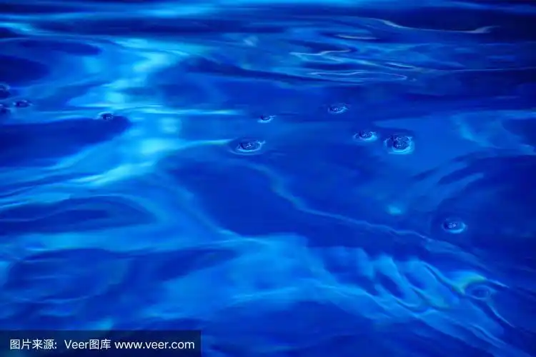 抽象的蓝色海浪反射,海水,水池