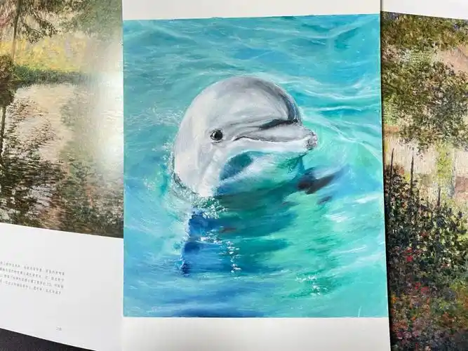 微笑海豚含步骤油画棒