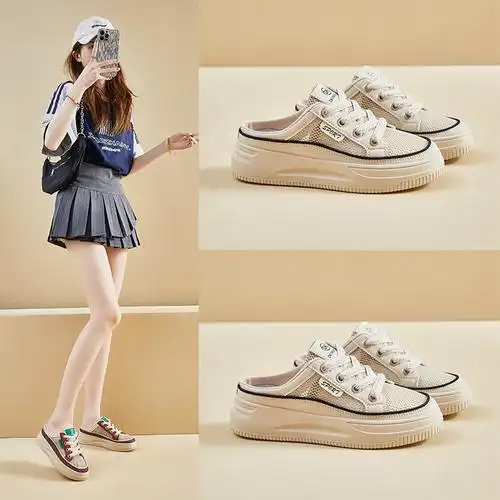 夏季小白鞋新款韩版ins女学生增高网面透气板鞋休闲
