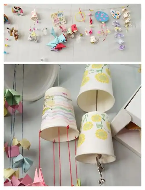 一(14)班美术课之纸风铃作品展示下面是每个孩子制作的不一样的风铃