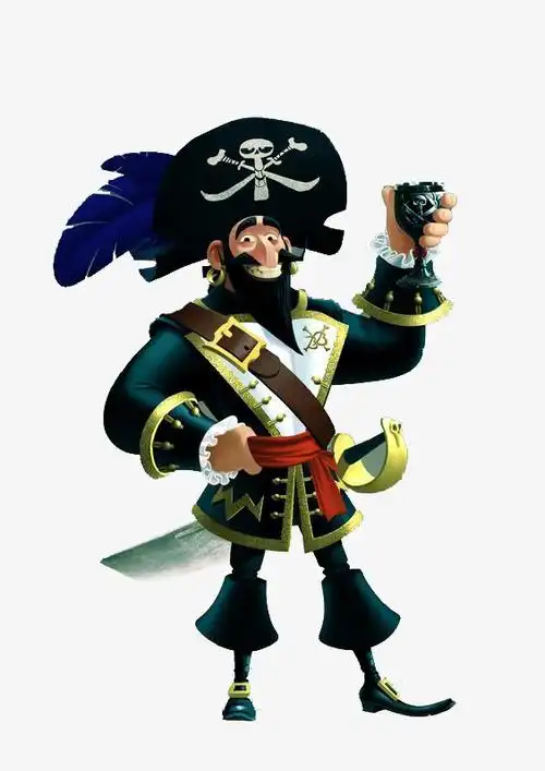 大胡子海盗【高清装饰元素png素材】-90设计