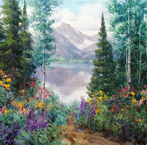 自然而然的美!美国印象派画家埃里克·沃利斯的风景油画