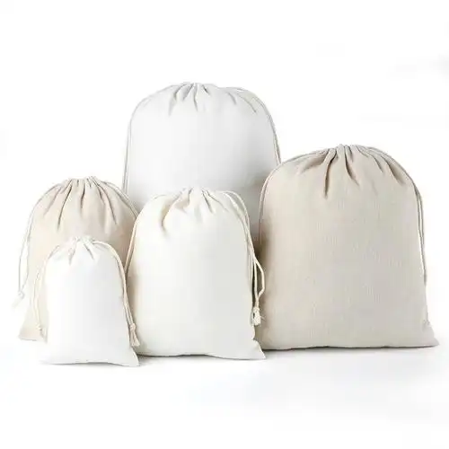 布袋白色袋束定制棉布米袋小布袋面粉口袋抽绳首饰袋