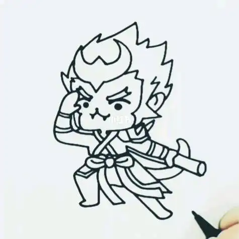 王者荣耀孙悟空简笔画怎么画