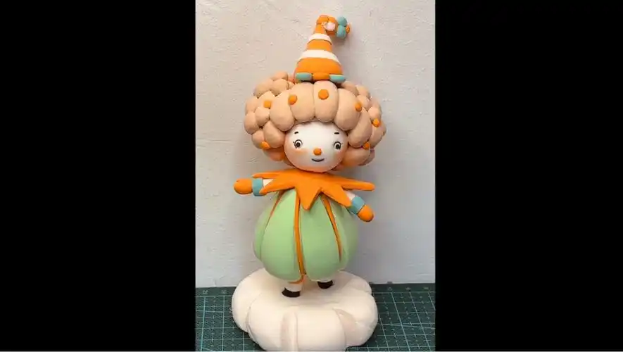 粘土艺术课堂:创意十足的小丑娃娃,超轻黏土手工制作教程