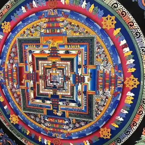 006kumarlama时轮金刚坛城未装裱唐卡