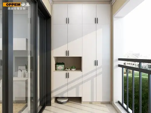 定制阳台储物柜效果图阳台柜定做图片