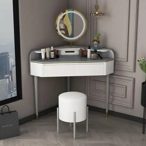 梳妆台不带镜子卧室小型简易简约租房拐角家用梳妆台