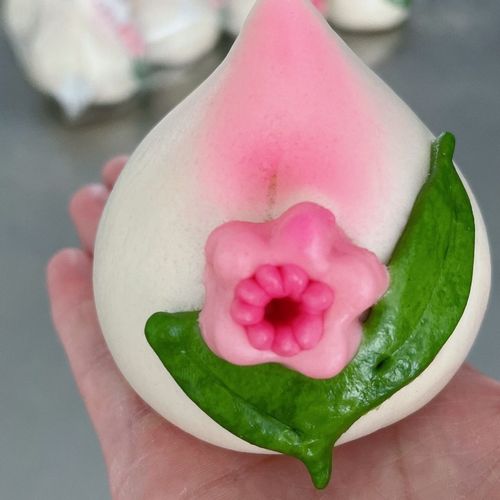山东花馍面食小寿桃馒头花式馒头生日馒头可食用老人生日寿桃