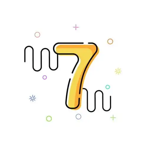 mbe风格数字七7图片免抠素材