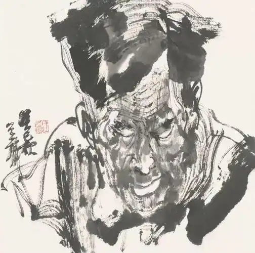 以形写神,放笔直取——王首麟大写意水墨人物头像作品欣赏