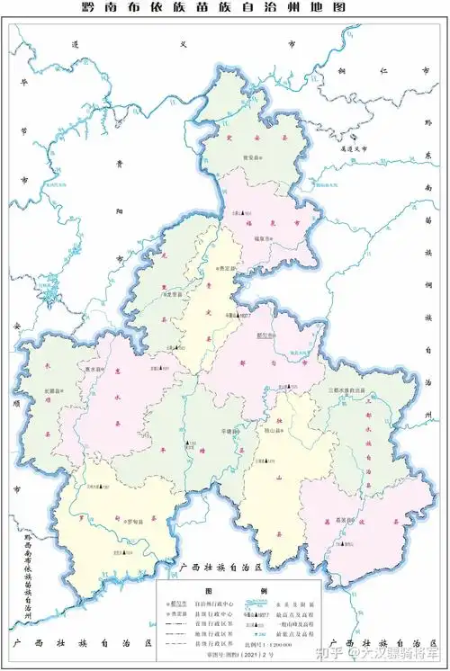 贵州省行政区划简图(至市州)贵州省行政区划详图(至县区)1.