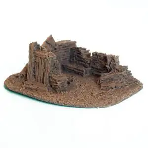 二战沙盘兵人场景模型 1:72掩体战壕 废墟建筑物 战场废墟墙d款