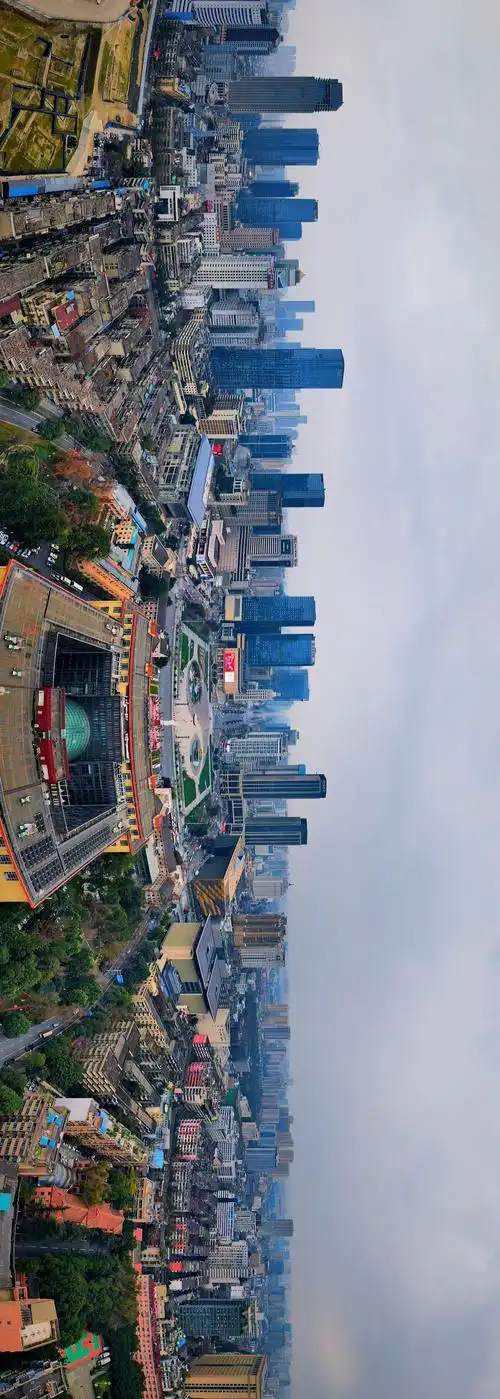 手机横过来,看看成都的全景照片