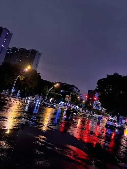 雨中的城市夜景