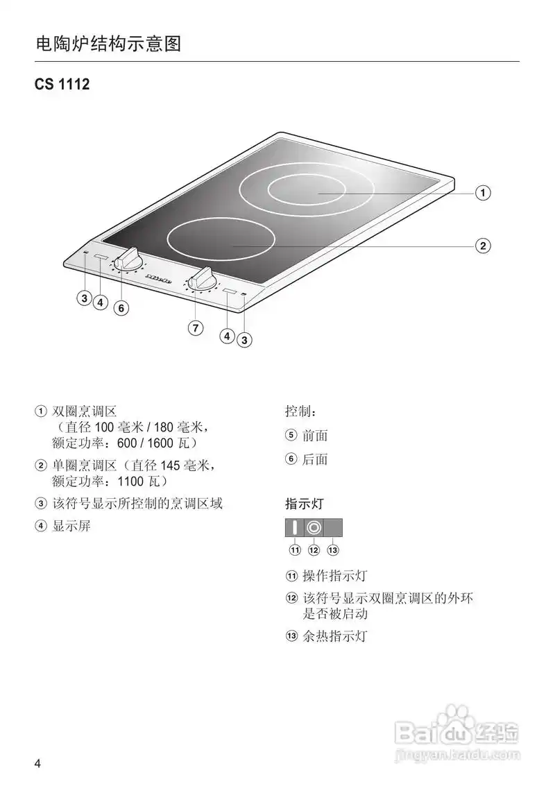 美诺miele双口电陶炉cs1112使用说明书:[1]