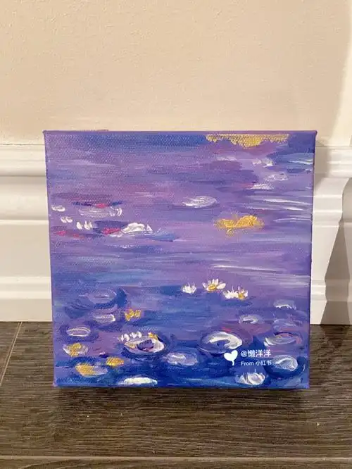 丙烯画睡莲3临摹含步骤图