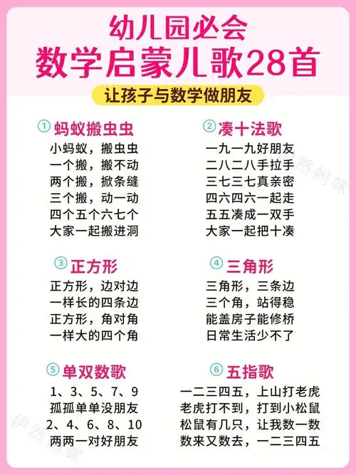 幼儿园必会28首数学儿歌60搞定数学启蒙73