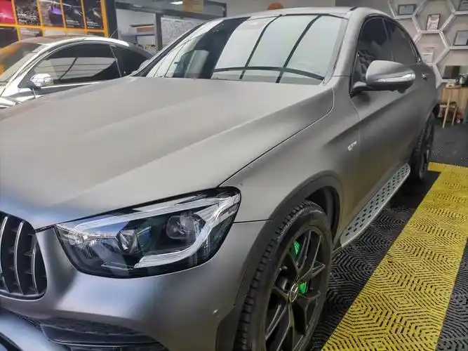 改色案例鉴赏奔驰glc43amg山灰哑光灰贴膜改色