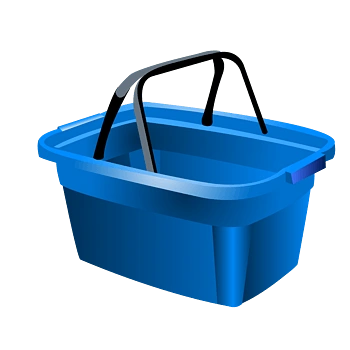 卡通蓝色篮子素材