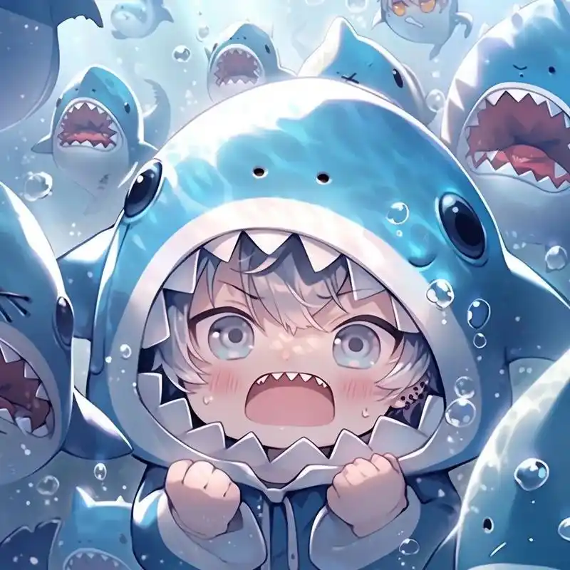 小鲨鱼头像.#优质头像 #我又来送图啦 #女孩都喜欢这样的娃 - 抖音