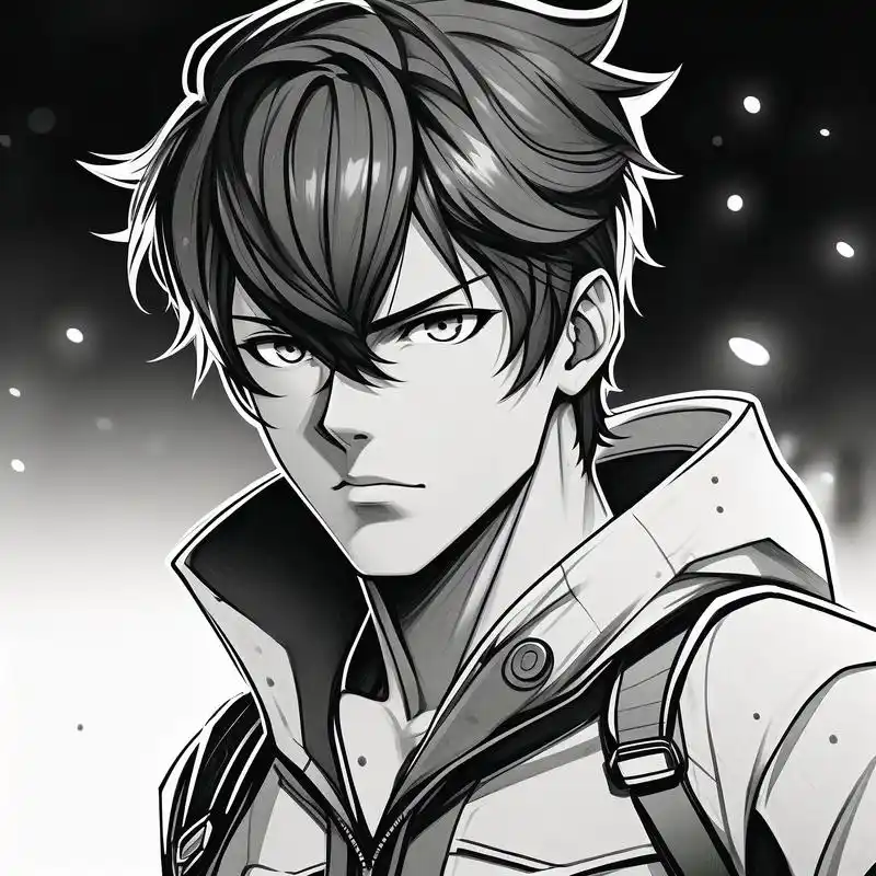 96 酷炫黑白动漫男生头像 90