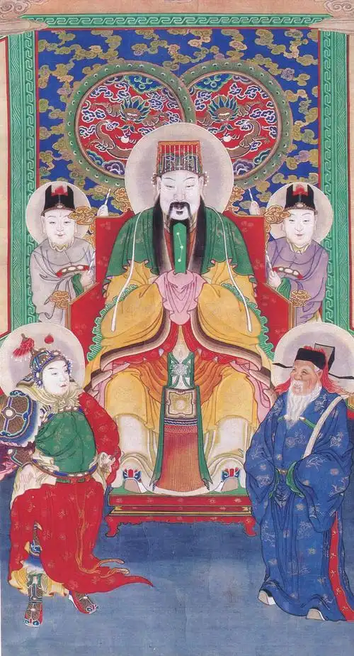 玉皇大帝明代水陆画装饰图片素材