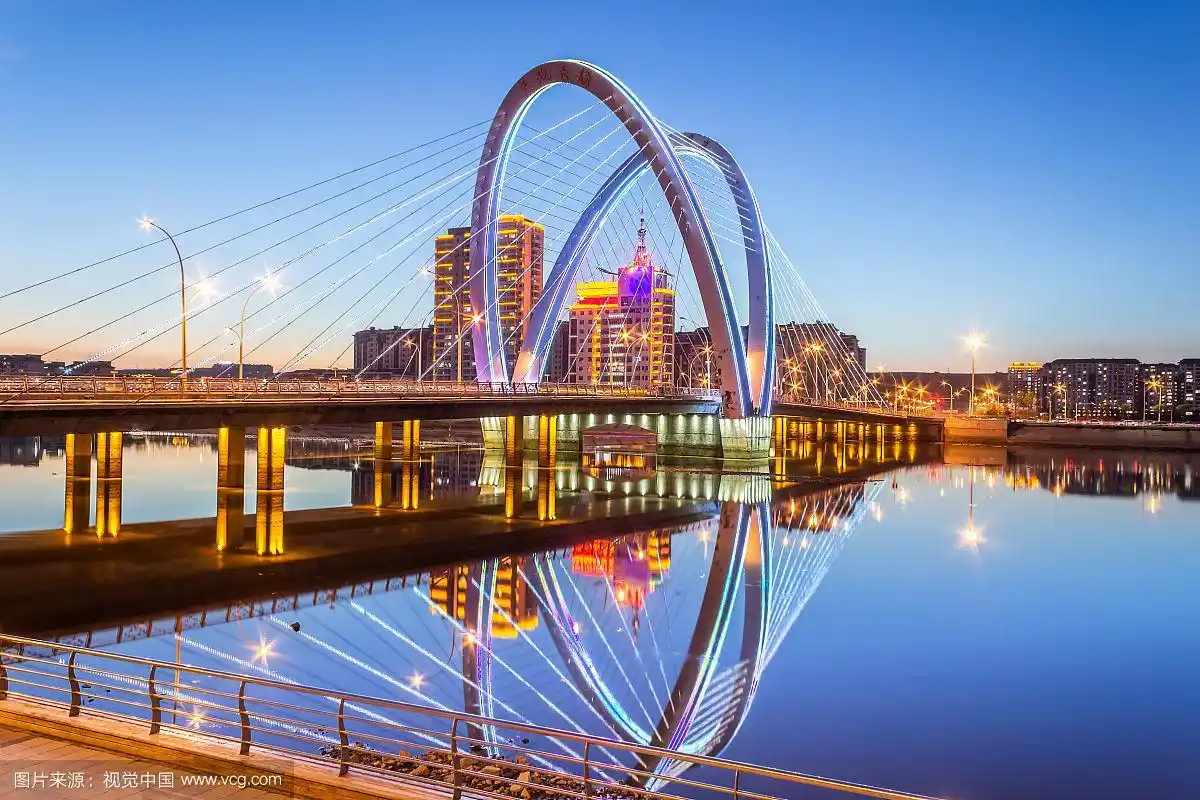 吉林省延吉市夜景天池大桥