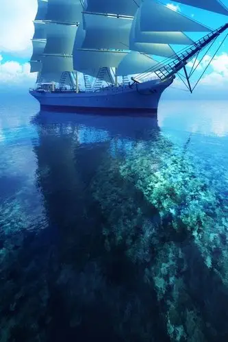 壁纸3d帆船蓝色的大海 1920x1200 hd 高清壁纸, 图片, 照片