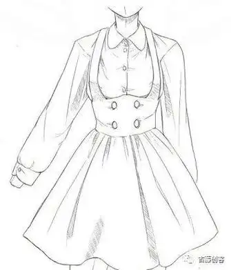 德国传统服装女孩简笔画