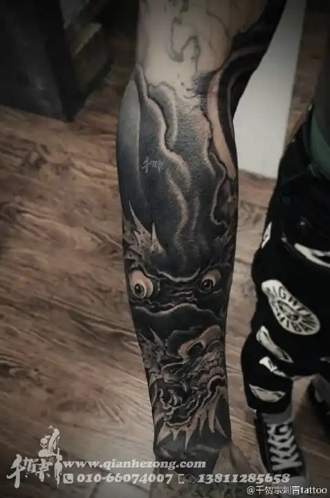 千贺宗刺青【华威店】刺青师-王位 花臂局部 纹身作品