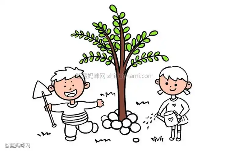 植树节简笔画大全一起来植树