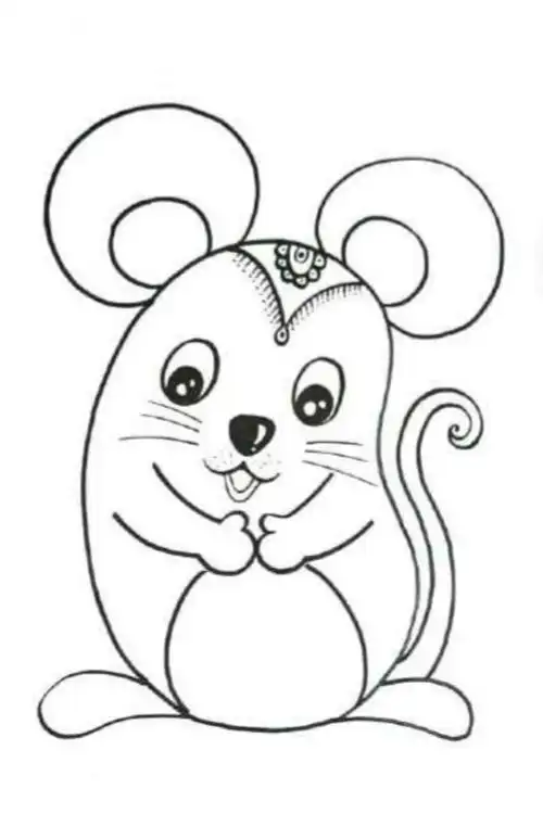 卡通版十二生肖简笔画——鼠