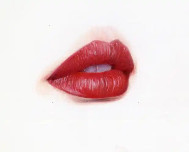 画一个诱人红唇