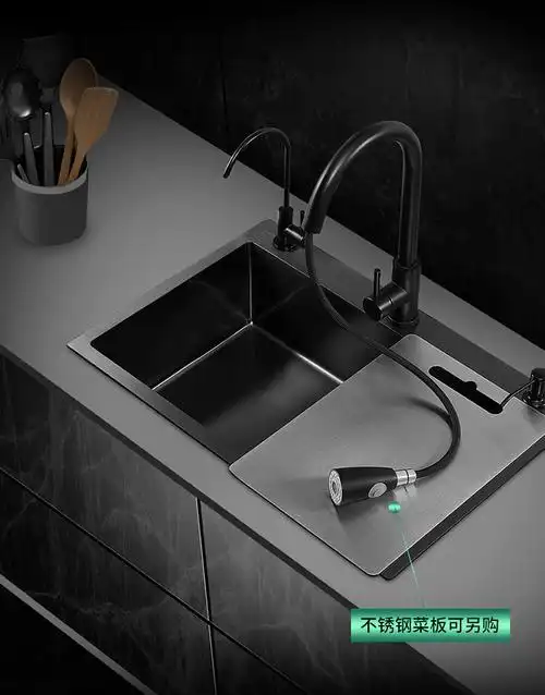 家用手工洗菜盆厨房大号304不锈钢洗碗池 三孔-(50x40)标准套餐【图片