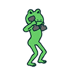 青蛙滑稽打拳动态表情包