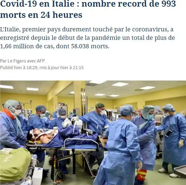 意大利单日新增新冠肺炎死亡病例创新高 总理强调防疫决不能放松