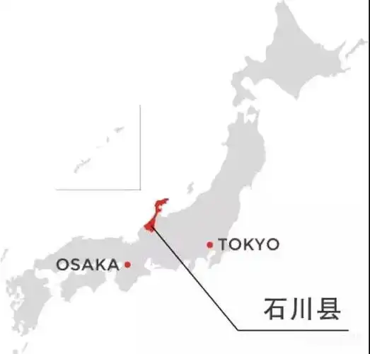 首先看一下石川县在日本的哪里呢?
