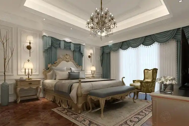 阿卡迪亚_法式优雅装修卧室效果图