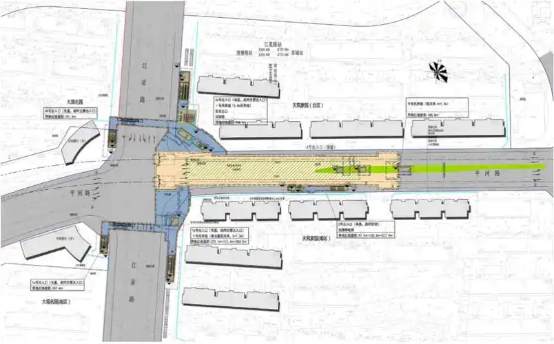 江星路站位于江星路与平河路交叉口东侧.