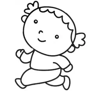 跑步的小女孩简笔画