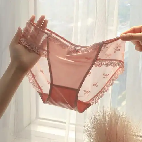 宝藏新品丝滑冰丝内裤女性性感低腰超薄透明女三角裤