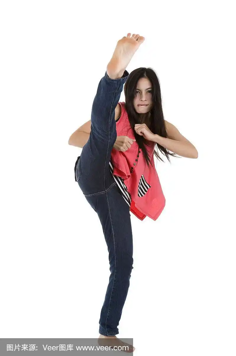 女人,中国功夫,踢腿拳击,空手道,运动