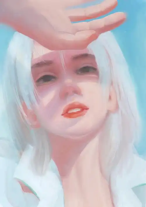 烈日下的白发女孩,色彩感知练习