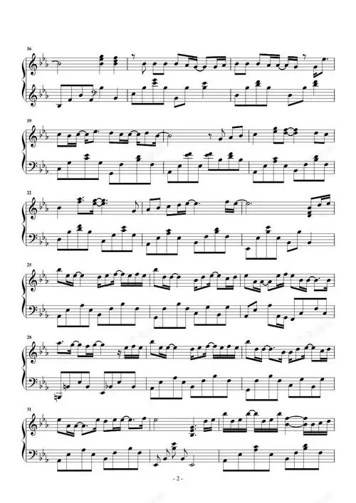 疑心病 原声独奏,疑心病 原声独奏钢琴谱,疑心病 原声独奏eb调钢琴谱