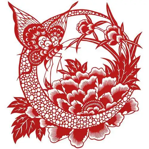 a款特色工艺剪纸非手工立体剪纸装饰画梅兰竹菊中国风剪纸窗花包邮